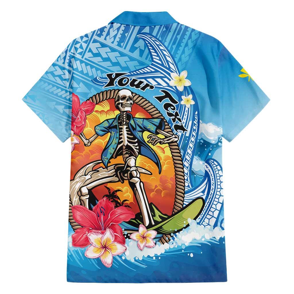 Personalized Aloha Hawaii Skeleton Surfing Family Matching Tank Maxi Dress and Hawaiian Shirt Tribal Shark Plumeria LT01 - Polynesian Pride