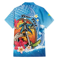 Personalized Aloha Hawaii Skeleton Surfing Family Matching Tank Maxi Dress and Hawaiian Shirt Tribal Shark Plumeria LT01 - Polynesian Pride