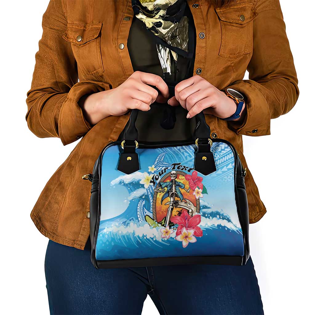 Personalized Aloha Hawaii Skeleton Surfing Shoulder Handbag Tribal Shark Plumeria