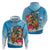 Personalized Aloha Hawaii Skeleton Surfing Zip Hoodie Tribal Shark Plumeria