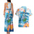 Personalized Hawaii Hula Girl Skeleton Dancing Couples Matching Tank Maxi Dress and Hawaiian Shirt Hibiscus Tribal Shark