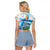 Personalized Hawaii Hula Girl Skeleton Dancing Raglan Cropped T Shirt Hibiscus Tribal Shark