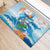 Personalized Hawaii Hula Girl Skeleton Dancing Rubber Doormat Hibiscus Tribal Shark