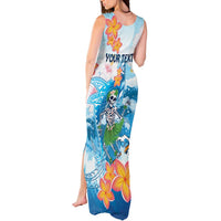 Personalized Hawaii Hula Girl Skeleton Dancing Tank Maxi Dress Hibiscus Tribal Shark