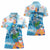 Personalized Hawaii Hula Girl Skeleton Dancing Women Polo Shirt Hibiscus Tribal Shark