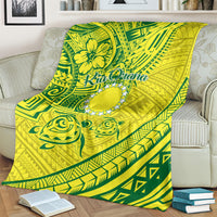 Kia Orana Cook Islands Blanket Turtle Yellow Green Polynesian Pattern LT01 - Polynesian Pride