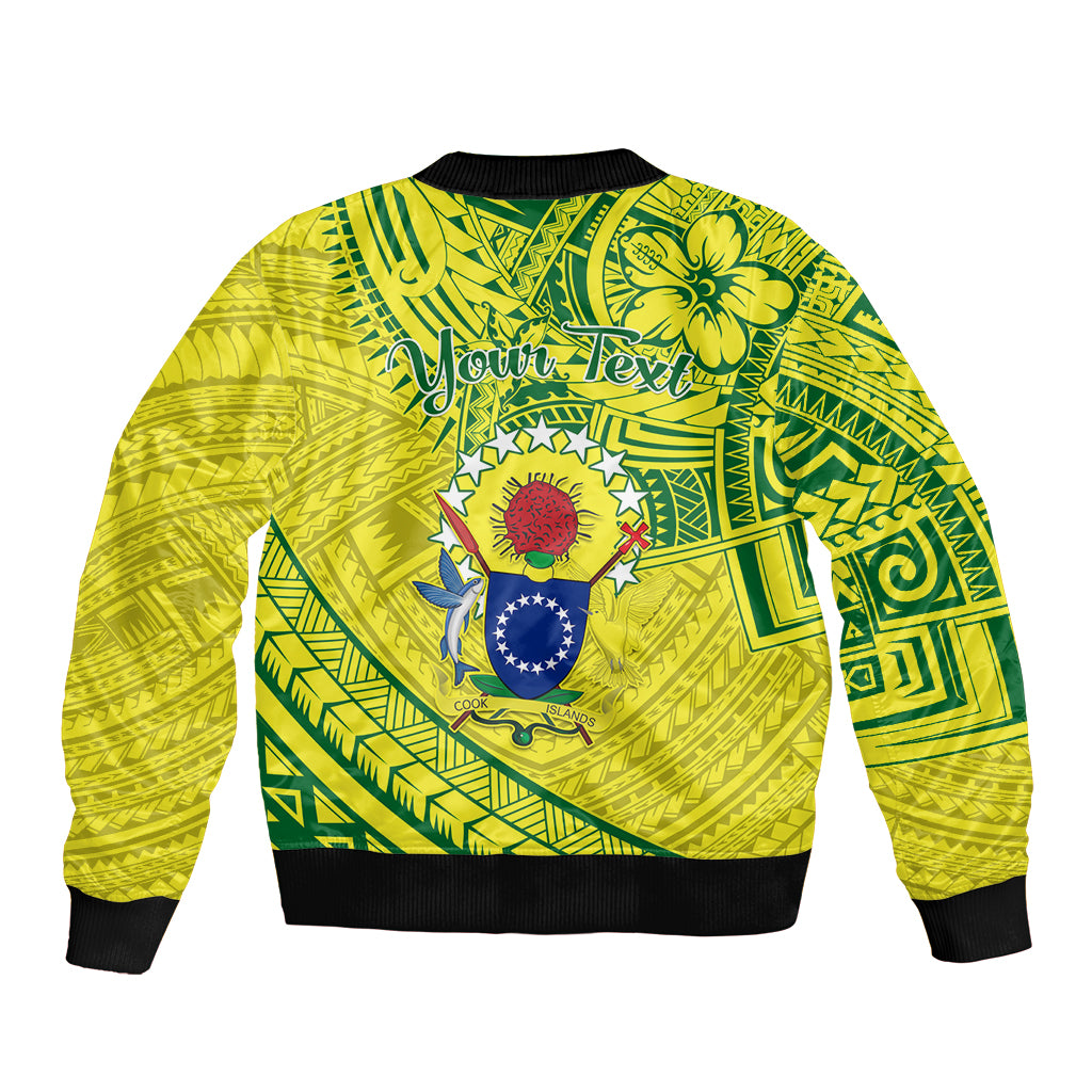 Kia Orana Cook Islands Bomber Jacket Turtle Yellow Green Polynesian Pattern LT01 - Polynesian Pride