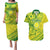 Kia Orana Cook Islands Couples Matching Puletasi Dress and Hawaiian Shirt Turtle Yellow Green Polynesian Pattern LT01 Green - Polynesian Pride