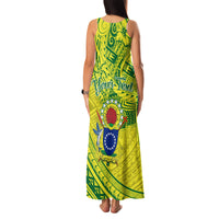 Kia Orana Cook Islands Family Matching Tank Maxi Dress and Hawaiian Shirt Turtle Yellow Green Polynesian Pattern LT01 - Polynesian Pride