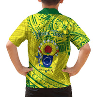 Kia Orana Cook Islands Kid Hawaiian Shirt Turtle Yellow Green Polynesian Pattern LT01 - Polynesian Pride