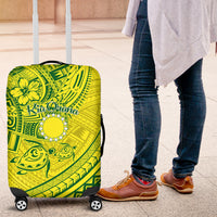 Kia Orana Cook Islands Luggage Cover Turtle Yellow Green Polynesian Pattern LT01 Green - Polynesian Pride