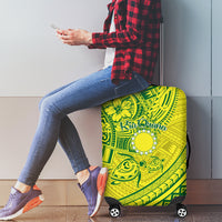 Kia Orana Cook Islands Luggage Cover Turtle Yellow Green Polynesian Pattern LT01 - Polynesian Pride