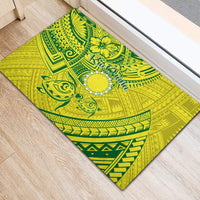 Kia Orana Cook Islands Rubber Doormat Turtle Yellow Green Polynesian Pattern LT01 - Polynesian Pride