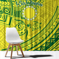 Kia Orana Cook Islands Window Curtain Turtle Yellow Green Polynesian Pattern LT01 - Polynesian Pride