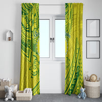 Kia Orana Cook Islands Window Curtain Turtle Yellow Green Polynesian Pattern LT01 - Polynesian Pride