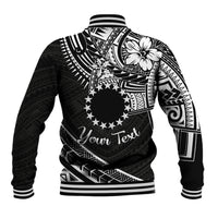 Kia Orana Cook Islands Baseball Jacket Circle Stars With Floral White Pattern LT01 - Polynesian Pride