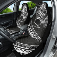 Kia Orana Cook Islands Car Seat Cover Circle Stars With Floral White Pattern LT01 - Polynesian Pride