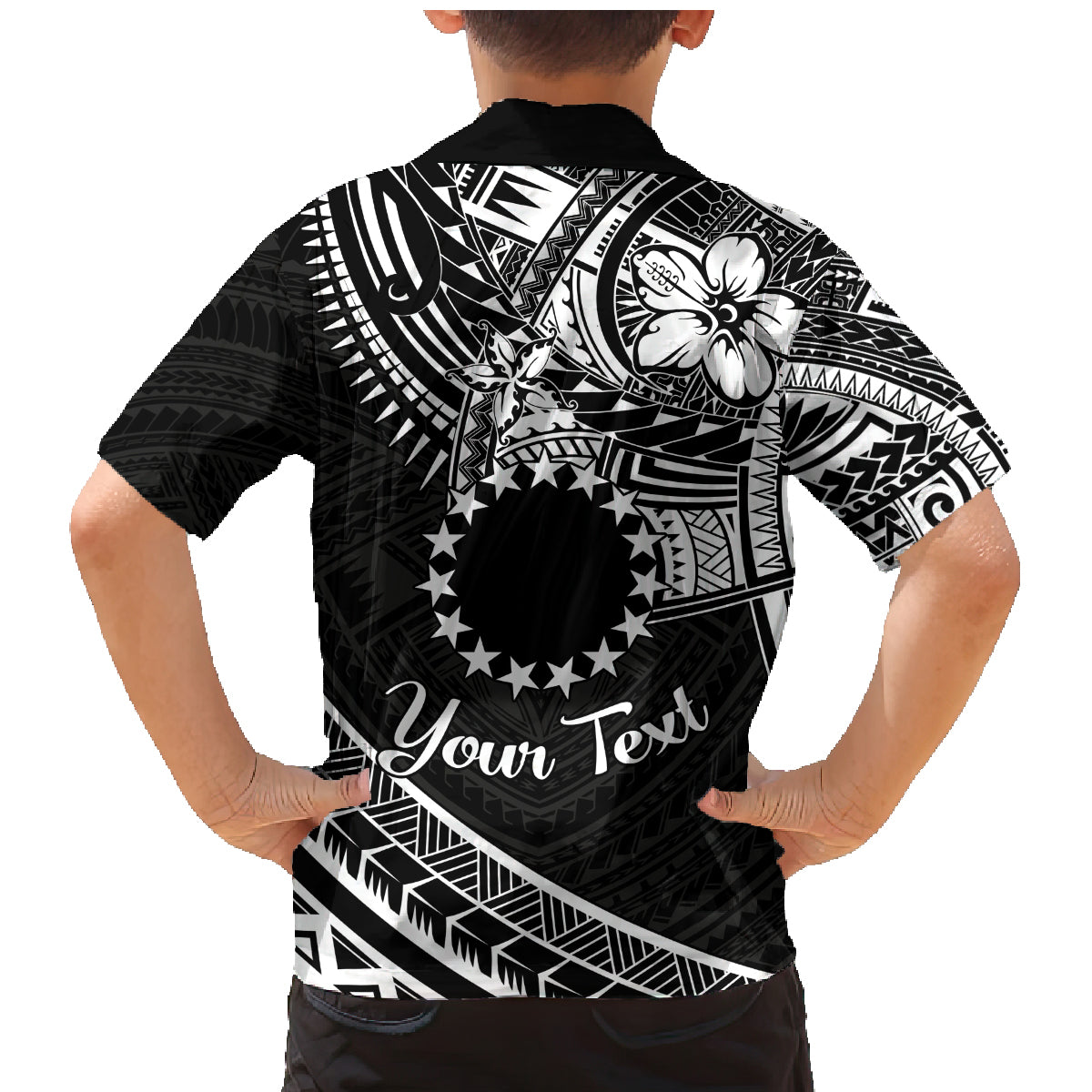 Kia Orana Cook Islands Family Matching Mermaid Dress and Hawaiian Shirt Circle Stars With Floral White Pattern LT01 - Polynesian Pride