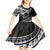 Kia Orana Cook Islands Kid Short Sleeve Dress Circle Stars With Floral White Pattern LT01 - Polynesian Pride
