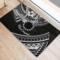 Kia Orana Cook Islands Rubber Doormat Circle Stars With Floral White Pattern LT01 - Polynesian Pride