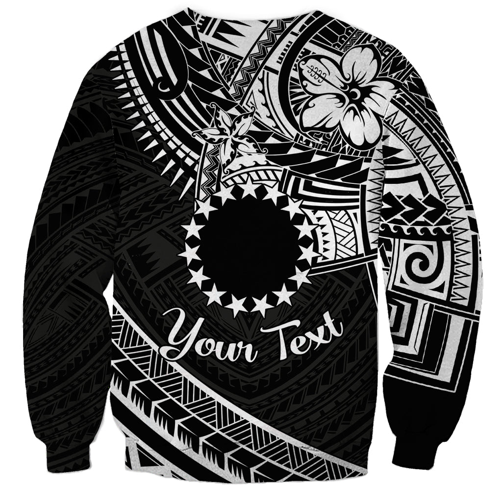 Kia Orana Cook Islands Sweatshirt Circle Stars With Floral White Pattern LT01 - Polynesian Pride