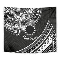 Kia Orana Cook Islands Tapestry Circle Stars With Floral White Pattern LT01 - Polynesian Pride