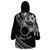 Kia Orana Cook Islands Wearable Blanket Hoodie Circle Stars With Floral White Pattern LT01 - Polynesian Pride