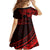 Kia Orana Cook Islands Family Matching Summer Maxi Dress and Hawaiian Shirt Circle Stars With Floral Red Pattern LT01 - Polynesian Pride