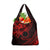 Kia Orana Cook Islands Grocery Bag Circle Stars With Floral Red Pattern
