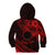 Kia Orana Cook Islands Kid Hoodie Circle Stars With Floral Red Pattern LT01 - Polynesian Pride