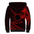 Kia Orana Cook Islands Sherpa Hoodie Circle Stars With Floral Red Pattern LT01 - Polynesian Pride