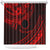 Kia Orana Cook Islands Shower Curtain Circle Stars With Floral Red Pattern LT01 Red - Polynesian Pride
