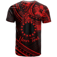 Kia Orana Cook Islands T Shirt Circle Stars With Floral Red Pattern LT01 - Polynesian Pride
