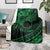 Kia Orana Cook Islands Blanket Circle Stars With Floral Green Pattern LT01