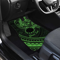 Kia Orana Cook Islands Car Mats Circle Stars With Floral Green Pattern LT01