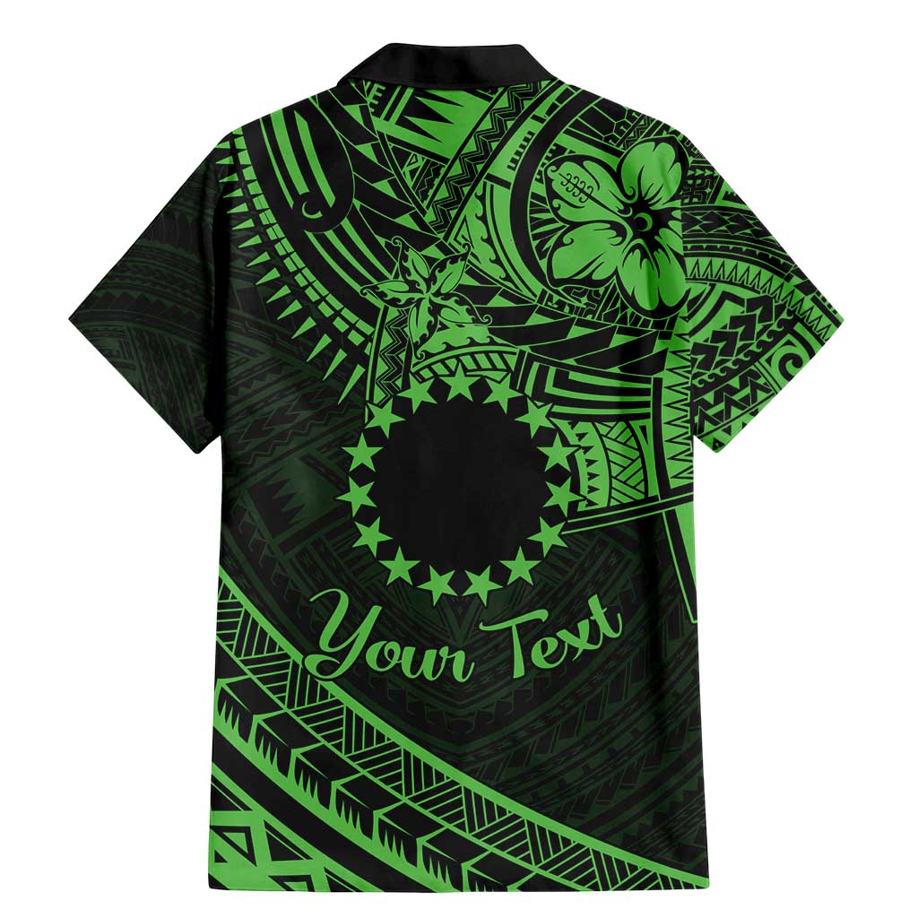 Kia Orana Cook Islands Family Matching Mermaid Dress and Hawaiian Shirt Circle Stars With Floral Green Pattern LT01