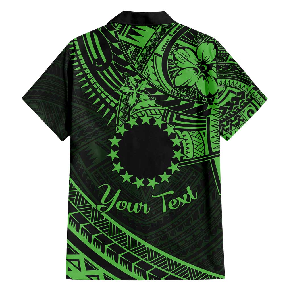 Kia Orana Cook Islands Family Matching Off Shoulder Maxi Dress and Hawaiian Shirt Circle Stars With Floral Green Pattern LT01