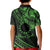Kia Orana Cook Islands Kid Polo Shirt Circle Stars With Floral Green Pattern LT01