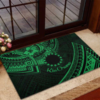 Kia Orana Cook Islands Rubber Doormat Circle Stars With Floral Green Pattern LT01