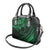 Kia Orana Cook Islands Shoulder Handbag Circle Stars With Floral Green Pattern LT01