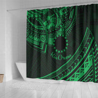 Kia Orana Cook Islands Shower Curtain Circle Stars With Floral Green Pattern LT01