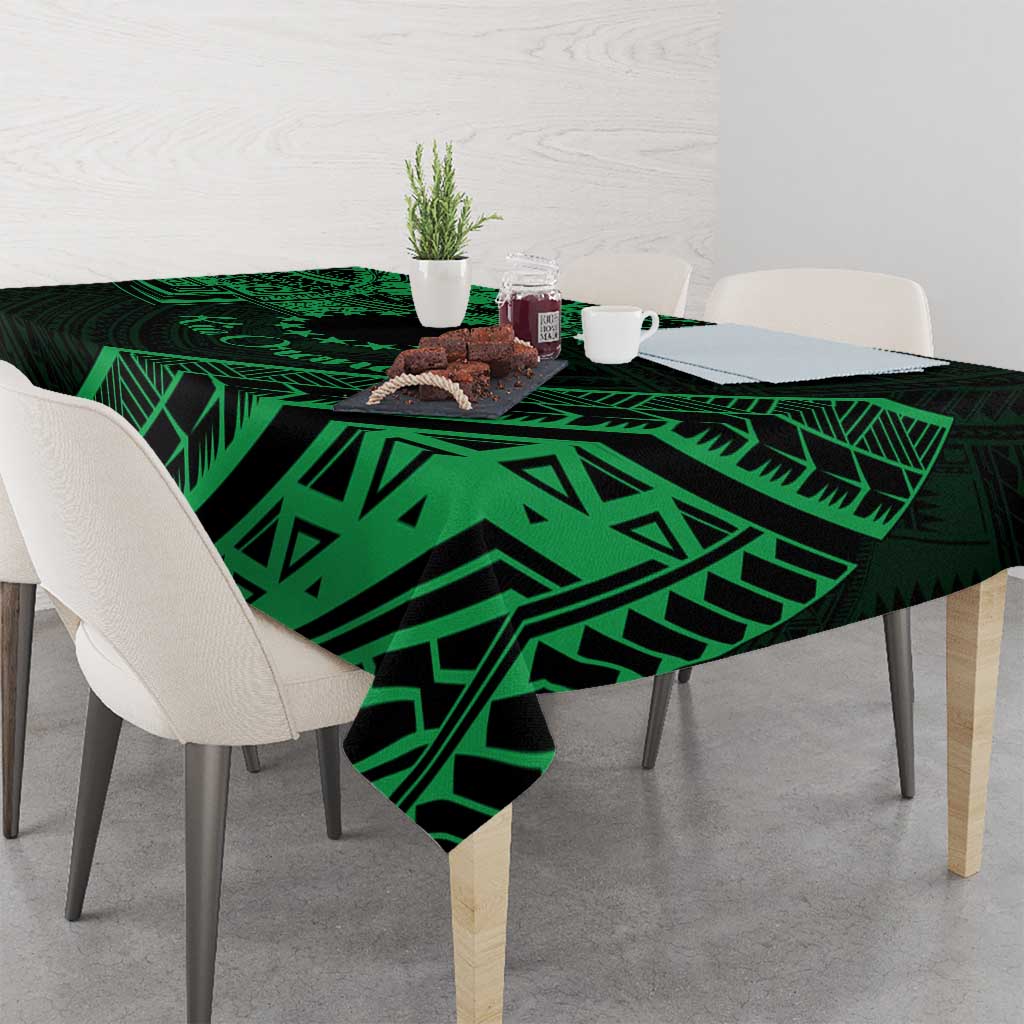Kia Orana Cook Islands Tablecloth Circle Stars With Floral Green Pattern LT01