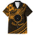 Kia Orana Cook Islands Family Matching Long Sleeve Bodycon Dress and Hawaiian Shirt Circle Stars With Floral Gold Pattern LT01 Dad's Shirt - Short Sleeve Gold - Polynesian Pride