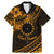 Kia Orana Cook Islands Family Matching Mermaid Dress and Hawaiian Shirt Circle Stars With Floral Gold Pattern LT01 Dad's Shirt - Short Sleeve Gold - Polynesian Pride