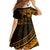 Kia Orana Cook Islands Family Matching Tank Maxi Dress and Hawaiian Shirt Circle Stars With Floral Gold Pattern LT01 - Polynesian Pride