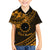 Kia Orana Cook Islands Family Matching Tank Maxi Dress and Hawaiian Shirt Circle Stars With Floral Gold Pattern LT01 Son's Shirt Gold - Polynesian Pride