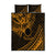 Kia Orana Cook Islands Quilt Bed Set Circle Stars With Floral Gold Pattern LT01 Gold - Polynesian Pride