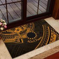 Kia Orana Cook Islands Rubber Doormat Circle Stars With Floral Gold Pattern LT01 - Polynesian Pride