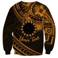 Kia Orana Cook Islands Sweatshirt Circle Stars With Floral Gold Pattern LT01 - Polynesian Pride
