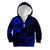 Kia Orana Cook Islands Kid Hoodie Circle Stars With Floral Navy Blue Pattern LT01 Zip Hoodie Blue - Polynesian Pride